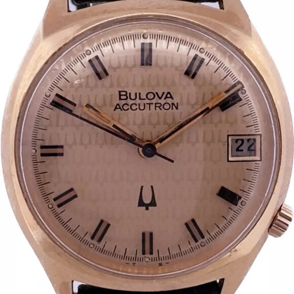 Vintage Bulova Accutron Tuning Fork Wristwatch 218 1M w Rare Fork Jubilee Dial